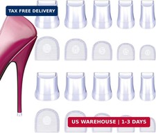 High Heel Protectors Heel Caps, 10 Pairs Clear Heel Covers for High Heel Shoes A