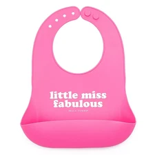 Bella Tunno Pink Wonder Bib Little Miss Fabulous Food Grade Silicone Adjusts NWT