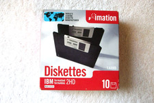 "Imation 1.44MB Diskettes 2HD 10 Pack / IBM Format" New / Free Shipping