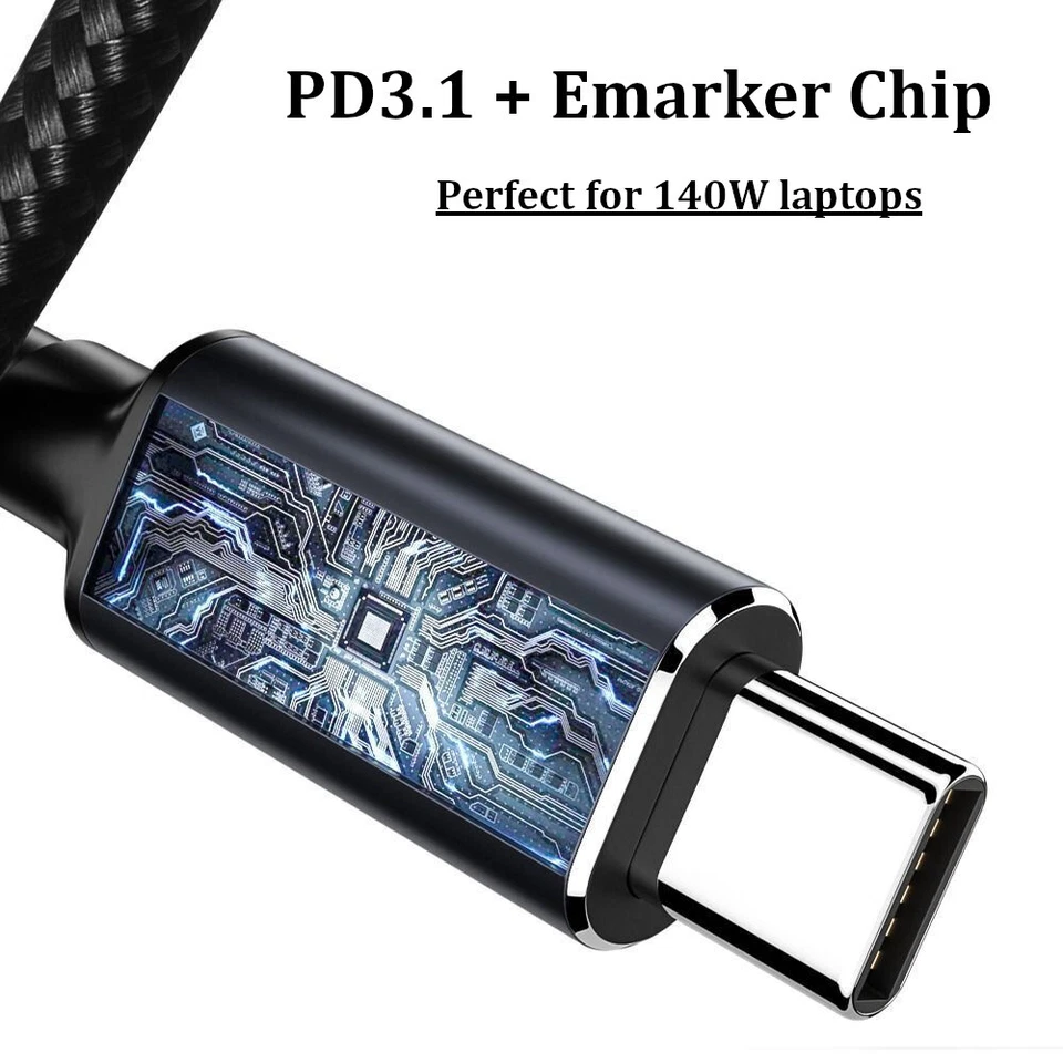 USB Type-C to DC Power Adapter Cable USB-C 140W PD Cord For ASUS Laptop Notebook - Image 2 of 4