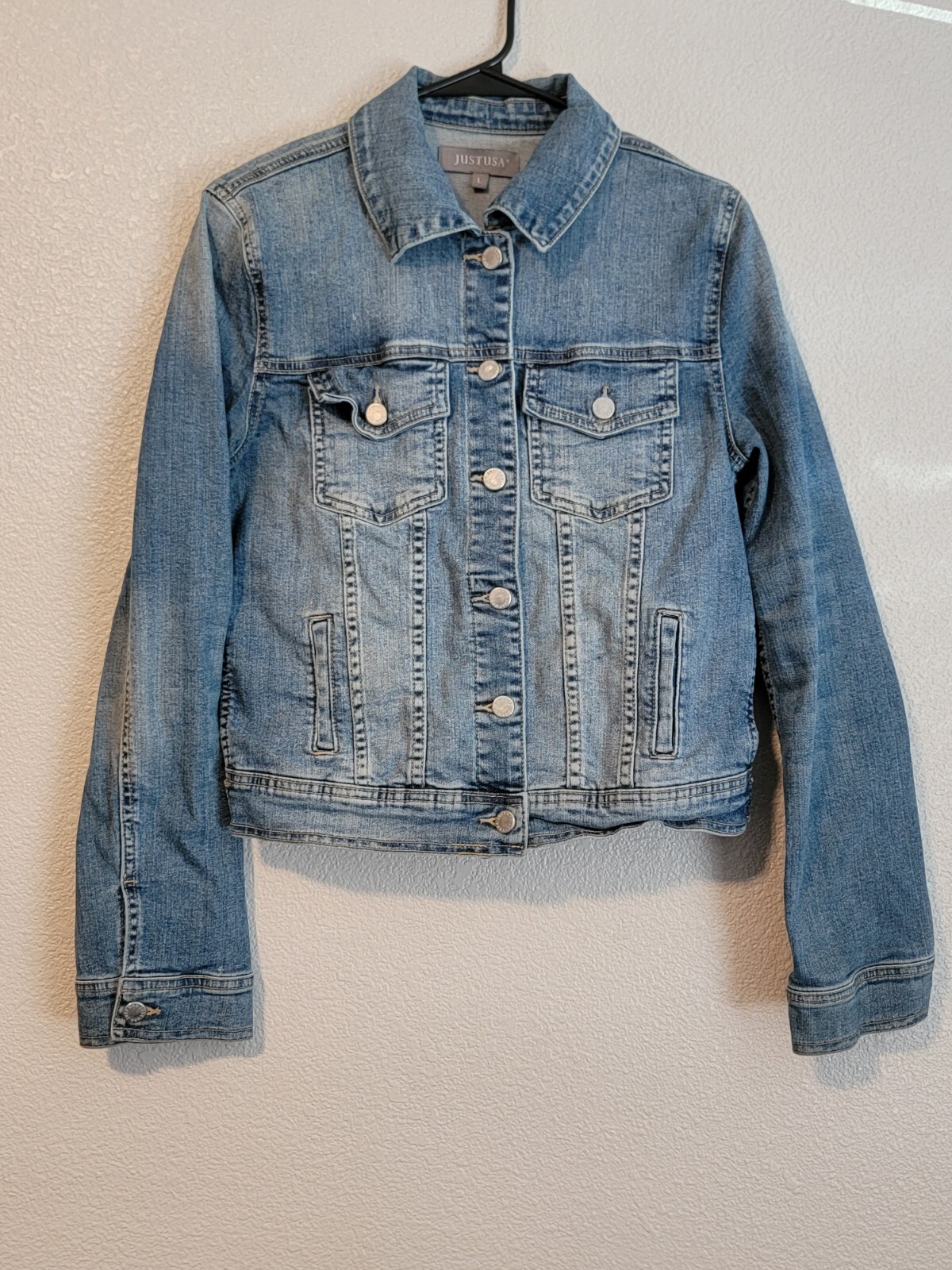 Just USA Jean Jacket Womens Size Large Long Sleeve Denim eBay