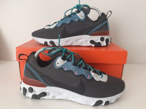 nike react element 55 trainers in grey blue
