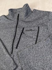 Eddie Bauer First Ascent XL Mens Sweatshirt 1/4 Zip Pullover Fleece Gray