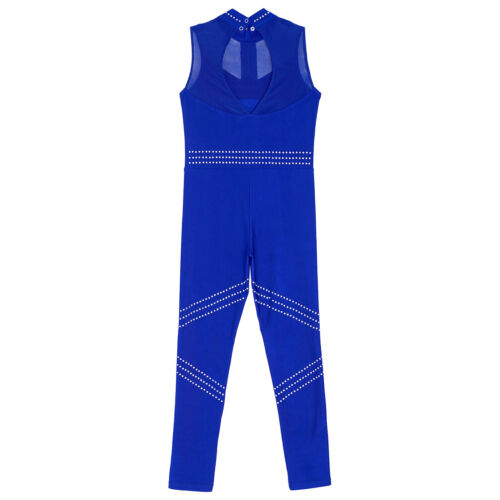 Kinder Mädchen Jumpsuit Ärmellos Unitard Vollkörper Trikot Kunstlaufen Rompers - Picture 48 of 71