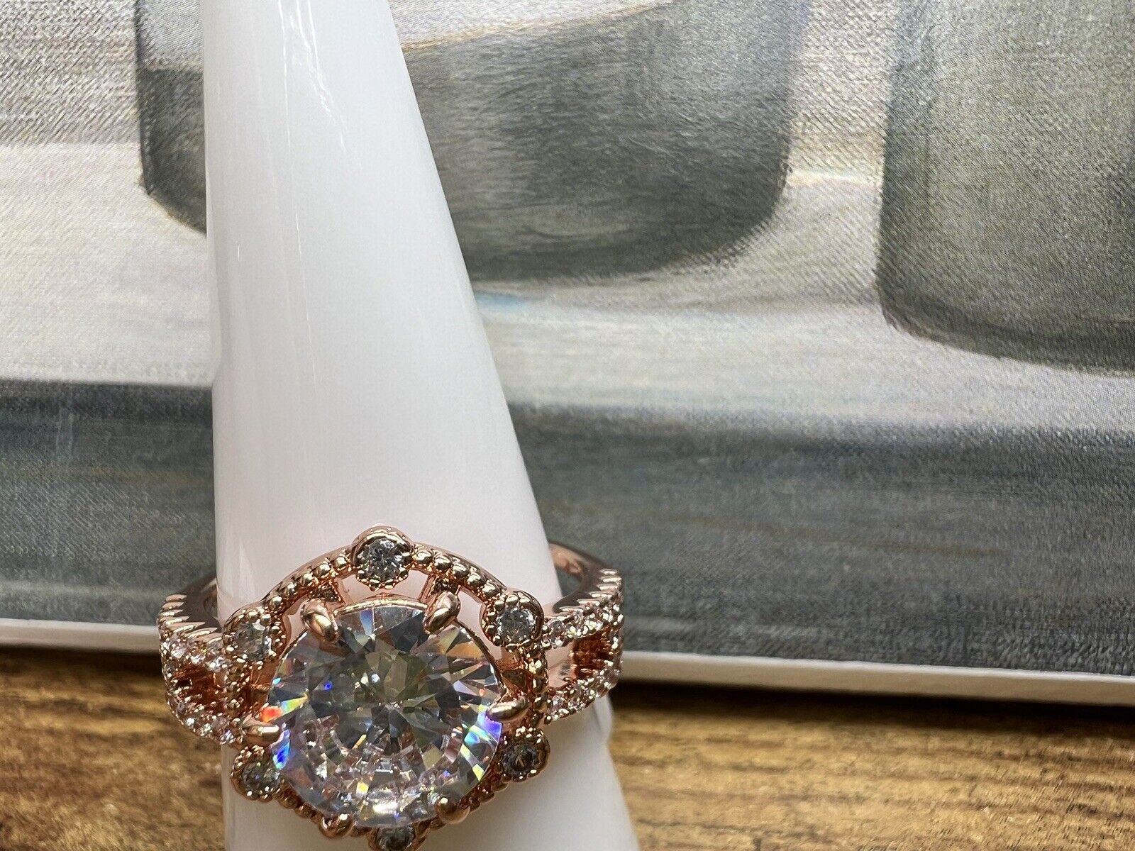 Ring Bomb Party Back For You RBP4647 Size 8 Diamond CZ Rose Gold Plated