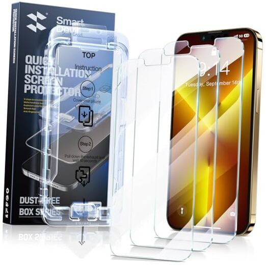 3 Pack iPhone 13 13 Pro 14 Tempered Glass Screen Protectors