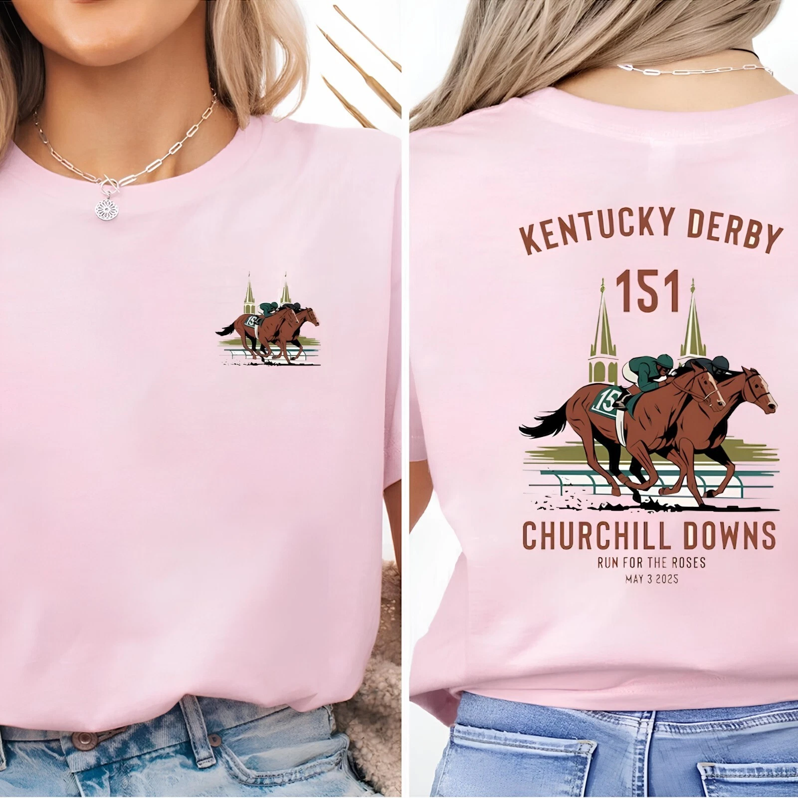 Kentucky Derby 151st Shirt –Derby Two Sided Churchill Downs Tee