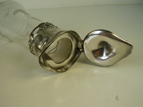 Antike schöne Jugendstil Karaffe w. WMF Glas Metall um 1900 - Bild 6 von 6