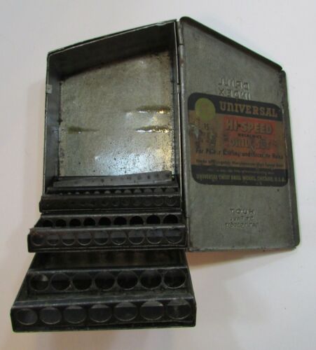 Vintage 1950's Empty Huot Drill Index Old Steel Bit Box St Paul MN FREE S/H - Picture 3 of 6