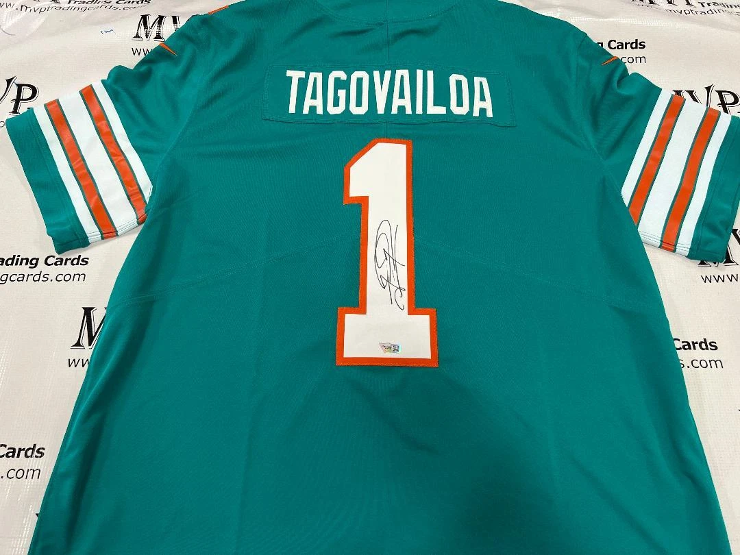 Fanatics Authentic Tua Tagovailoa Autograph Miami Dolphins Teal Jersey