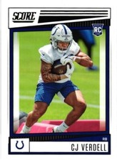 2022 PANINI SCORE CJ VERDELL RC ROOKIE FOOTBALL CARD #392