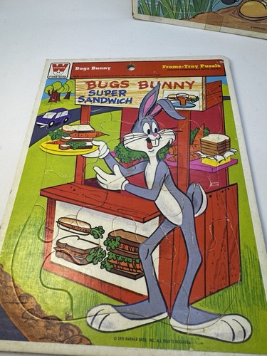 Vtg LOONEY TUNES Whitman FRAME-TRAY Puzzle 1976 BUGS BUNNY & 1977 Daffy Duck - Picture 9 of 15