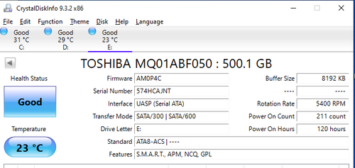 Toshiba 500GB Internal 5400 RPM SATA 2.5" Laptop HDD Hard Drive - Picture 9 of 15