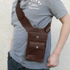Leather Shoulder Men's Under Arm Pistol Bag Concealed Hidden Gun Tactical Pouch