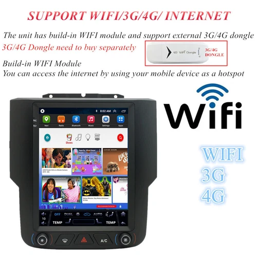 9,7" Android13 4+32G Autoradio Radio Navi GPS für Dodge RAM 1500 2500 3500 4500 - Bild 13 von 16