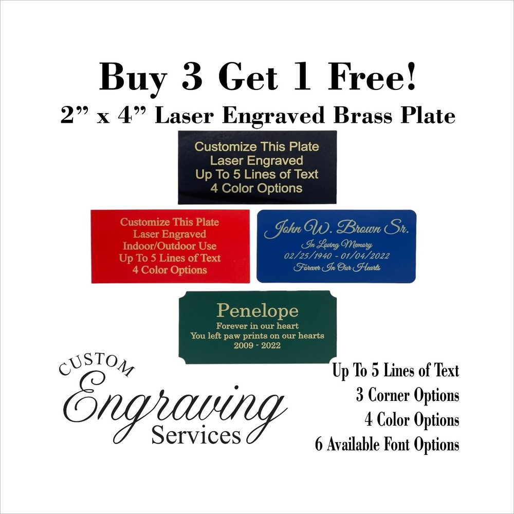 Custom Engraved Plate BRASS 2