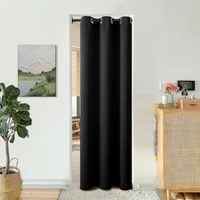 Door Curtain 80 Inch Length for Doorway, Bedroom Closet 34W x 80L Black