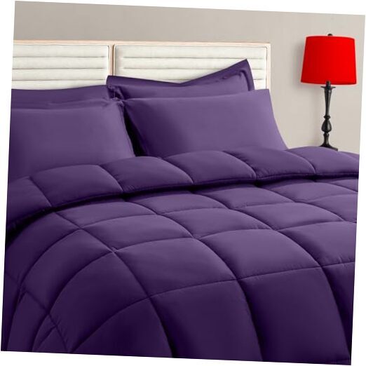 Purple Full Size Comforter Set - 7 Pieces, Bed in a Bag Bedding Sets with All