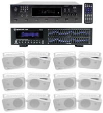 Technical Pro 6000w 6-Zone, Home Theater Bluetooth Receiver 12 4" Speakers EQ