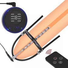 Electric Urethral Chastity Cage Dilator Penis Sounding Plug Men Stretcher E-Stim