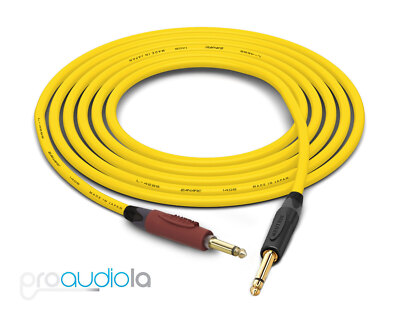 Canare Quad L-4E6S Instrument Cable | Silent 1/4'' TS to 1/4'' TS | Yellow 1.5 Ft