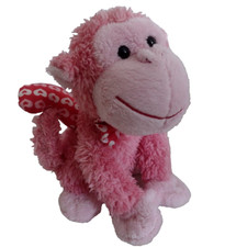Pink Monkey Plush Valentines Heart 6" Soft Toy Stuffed Animal DanDee Walmart