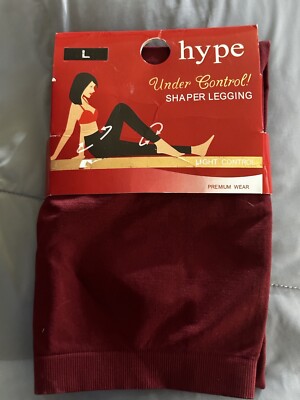Hype Shaper Legging Womens Size Large Red Wine Light Control New Without Tags