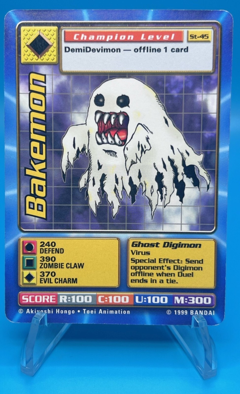 1999 Bandai Vntg DIGIMON Bakemon Digi-Battle #ST-45 Champion Level LP+ FREE SHIP