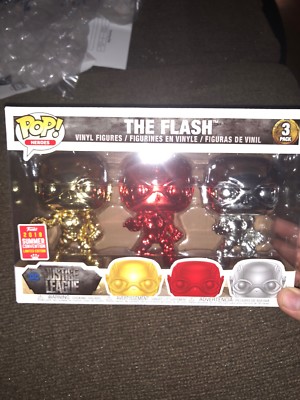 2018 SDCC Funko Pop! The Flash Metallic Chrome (Gold/Red