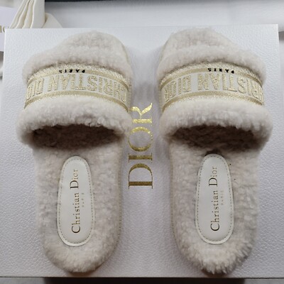 Christian Dior Dway Slide Flat Shearling