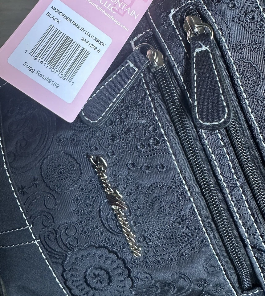 BOLSO DE MANO STONE MOUNTAIN MUJER Floral Nuevo con Etiquetas Negro Bolso Cuatro en Uno Nuevo Foto 4 de 4