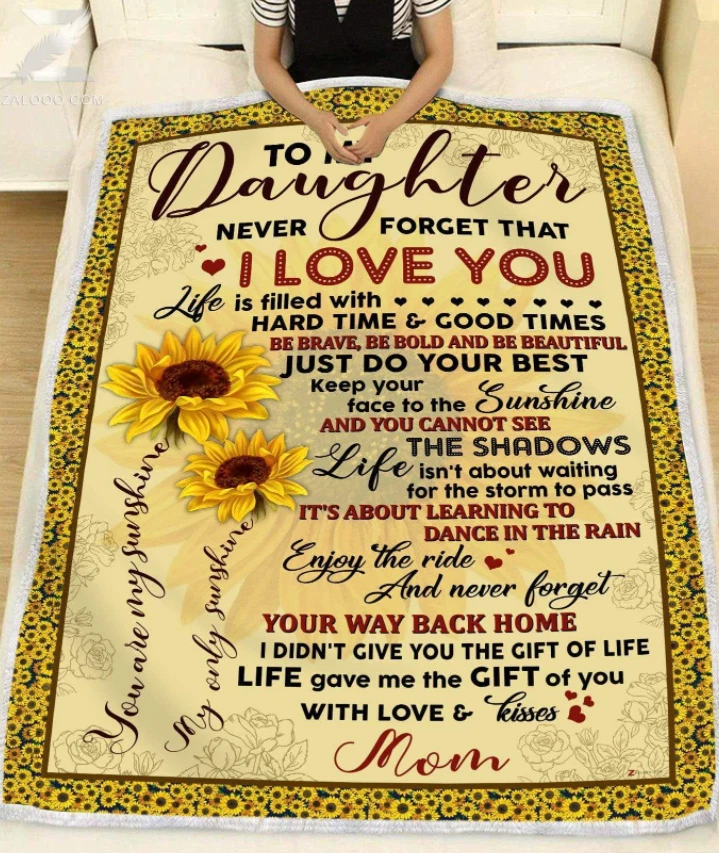 Daughter blanket with 2025 sunflowers