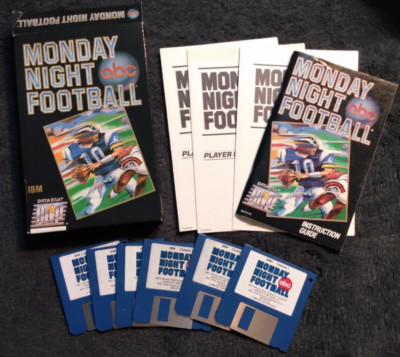 VTG 1989 ABC Monday Night Football Data East IBM Big Box PC Game Complete in Box