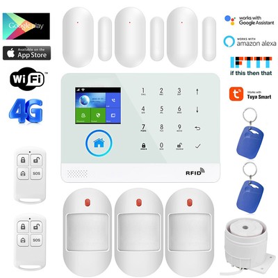 H01 US 4G+WiFi Tuya APP Wireless Home Security Alarm Burglar System+Alexa+Google