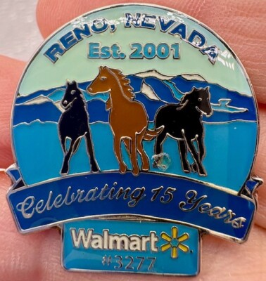 Walmart Pin - Reno, Nevada Est 2001 -Celebrating 15 years - Hogeye 2016 Backside