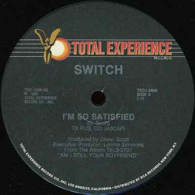 Switch Im So Satisfied Vinyl Single 12inch Total Experience