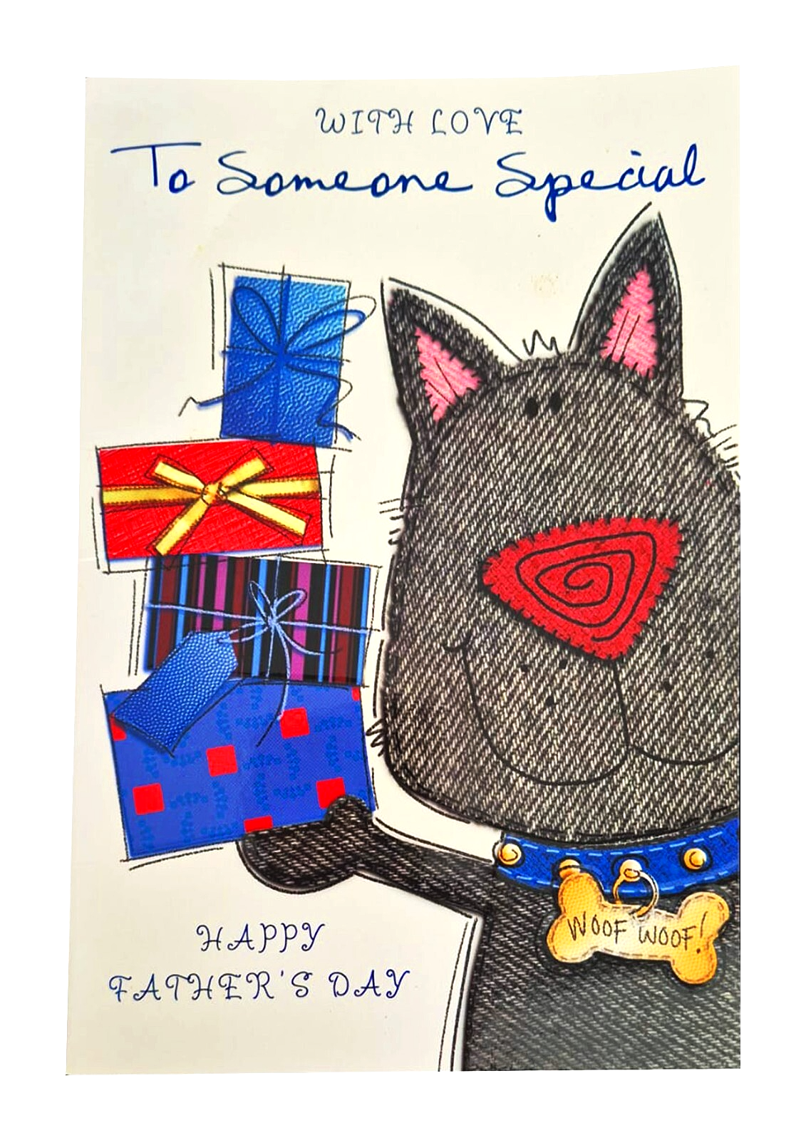Father's Day Card for Dad - Someone Special - Smiling Dog With Presents