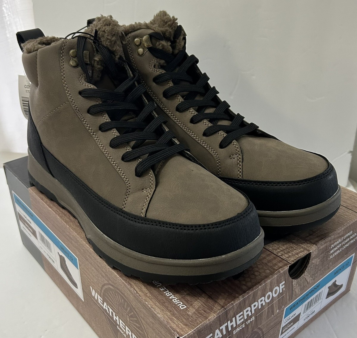 Weatherproof Men's Cold Weather Lined Sneaker Boot Shoes, Logjam