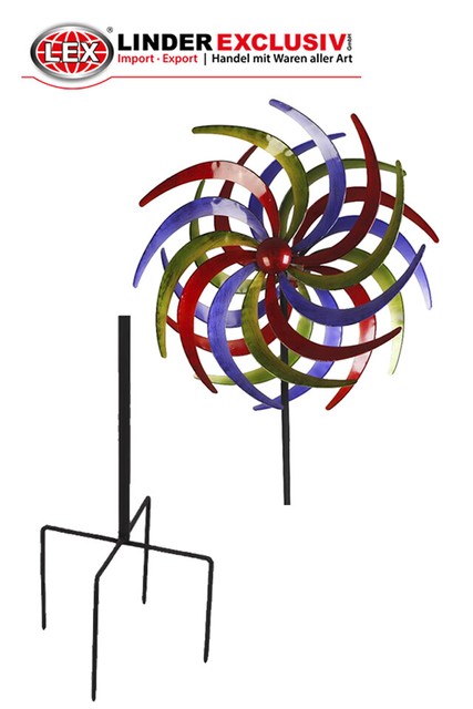 Windrad 210cm Metall Windmuhle Dekoration Garten Gartendekoration Lex Gunstig Kaufen Ebay