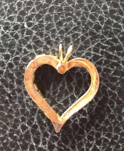 Yellow Gold Faux Diamond Heart Pendant for Necklace Costume Jewelry - Picture 3 of 3