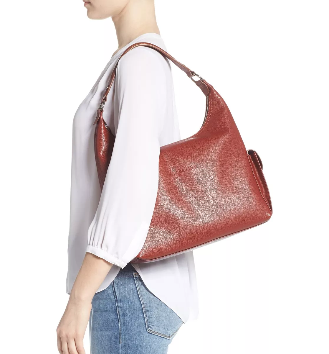 Longchamp Le Foulonne Small Leather Hobo