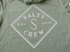 Salty Crew Lightweight Hoodie Sage Green 40 UVB Sun Protection Medium New