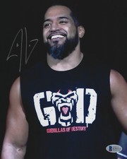 Tanga Loa Signed 8x10 Photo BAS COA New Japan Pro Wrestling Bullet Club G.O.D. 2