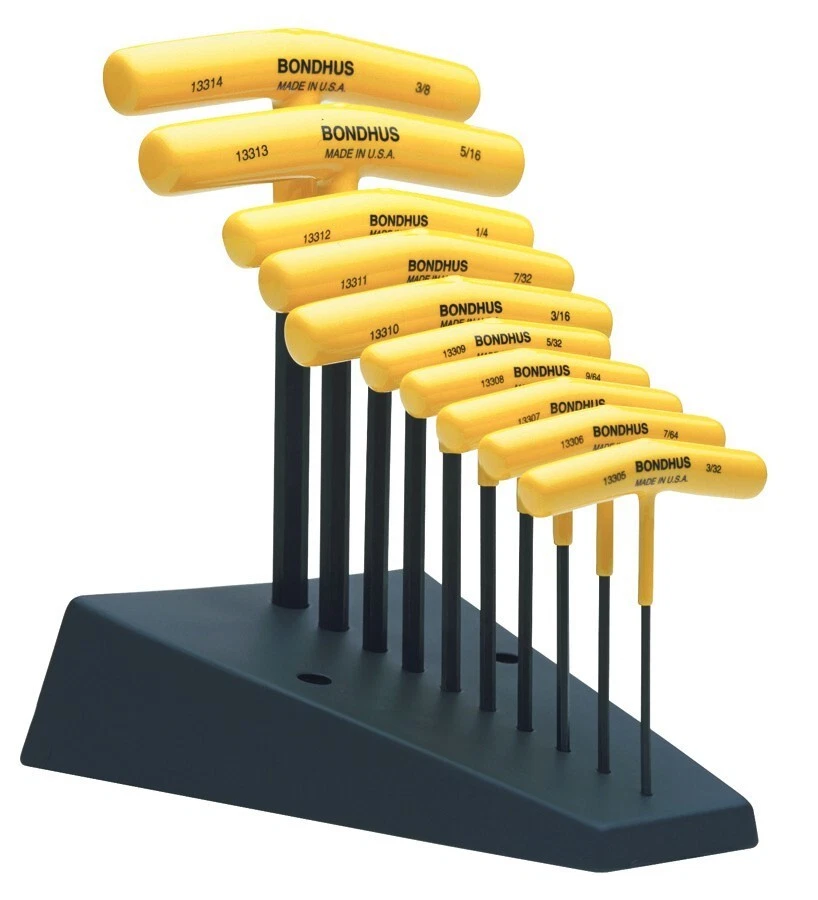 Bondhus 18pc T Handle Hex Wrench Set Metric & SAE Standard Inch MADE IN USA - Image 3 of 4