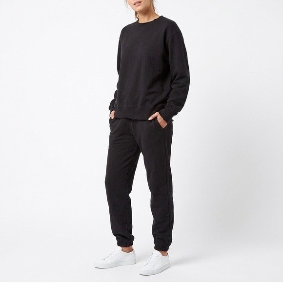 Naked Wardrobe Black Sweatshirt and Sweatpants Lounge Set Medium