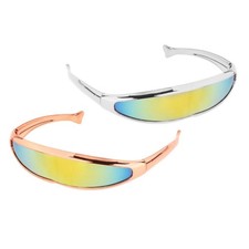 Mode futuriste lunettes de soleil lunettes  Alien Robot miroir lentille lunettes