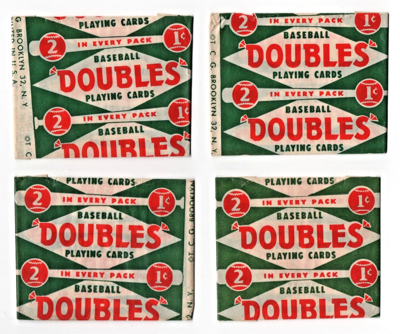 5-1951 Topps Red Back Baseball  1-Cent Wrappers  Folded