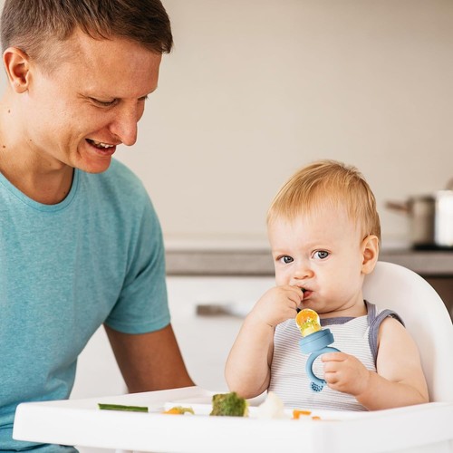 Silicone Baby Food Freezer Tray with Teething Popsicle Molds - Blue - Picture 4 of 6