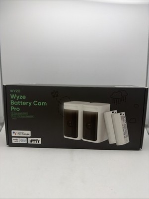 Wyze Battery Cam Pro 2-Pack - 2K HDR Wireless Cameras w/Mounts  SEALED