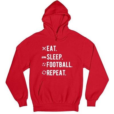 Fußball Essen Schlafen Wiederholen Unisex Hoodie Spieltag Fan Bekleidung Geschenk
